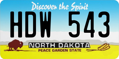 ND license plate HDW543