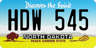 ND license plate HDW545