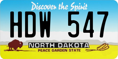 ND license plate HDW547