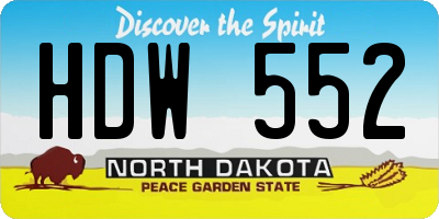 ND license plate HDW552