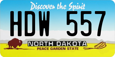 ND license plate HDW557