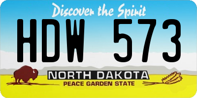 ND license plate HDW573