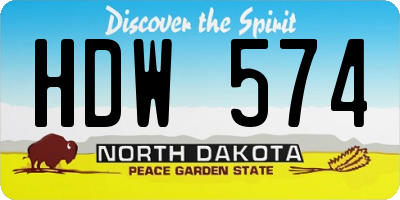 ND license plate HDW574