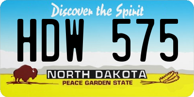 ND license plate HDW575