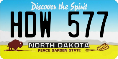 ND license plate HDW577