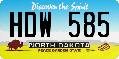 ND license plate HDW585