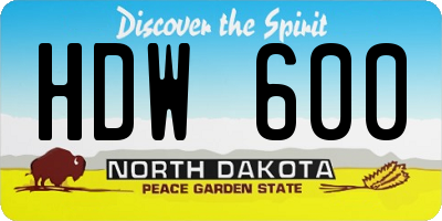 ND license plate HDW600