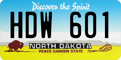 ND license plate HDW601