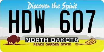 ND license plate HDW607