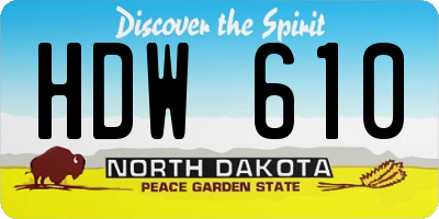 ND license plate HDW610