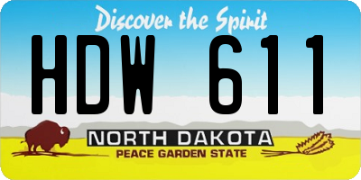 ND license plate HDW611