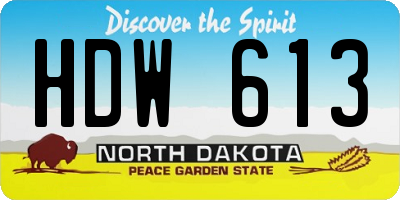 ND license plate HDW613