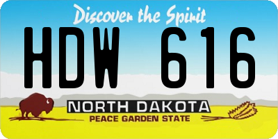 ND license plate HDW616