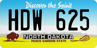 ND license plate HDW625