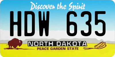 ND license plate HDW635