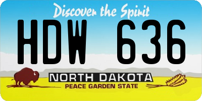 ND license plate HDW636