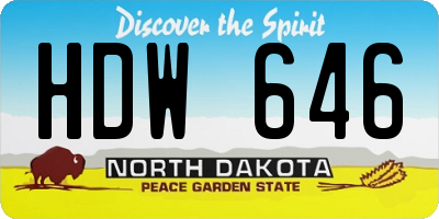 ND license plate HDW646