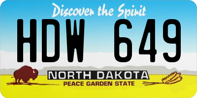 ND license plate HDW649