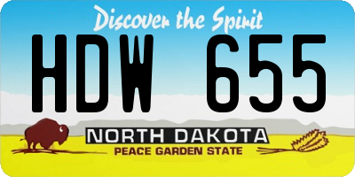 ND license plate HDW655