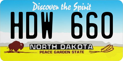 ND license plate HDW660