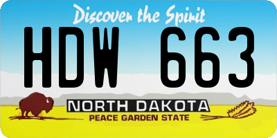 ND license plate HDW663