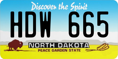 ND license plate HDW665