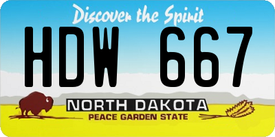 ND license plate HDW667