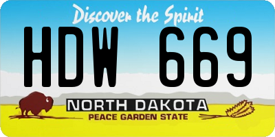 ND license plate HDW669
