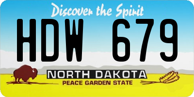ND license plate HDW679