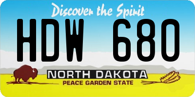 ND license plate HDW680