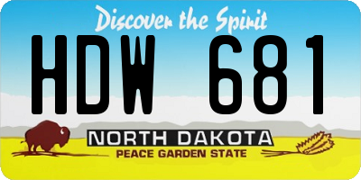 ND license plate HDW681