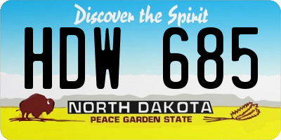 ND license plate HDW685