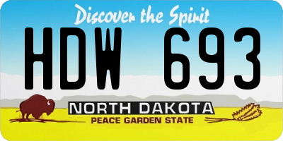 ND license plate HDW693