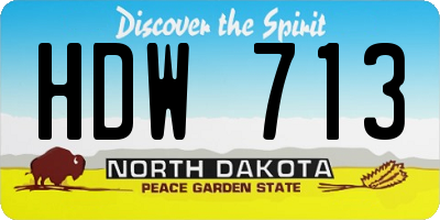 ND license plate HDW713