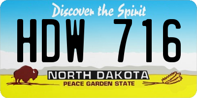 ND license plate HDW716