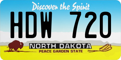 ND license plate HDW720