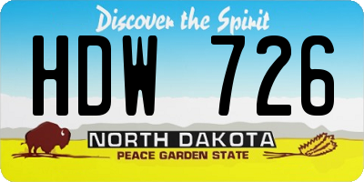 ND license plate HDW726