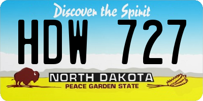 ND license plate HDW727
