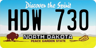 ND license plate HDW730