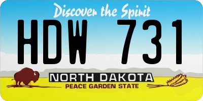 ND license plate HDW731