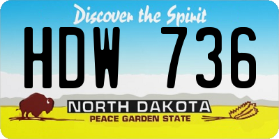 ND license plate HDW736