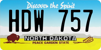 ND license plate HDW757