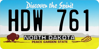 ND license plate HDW761