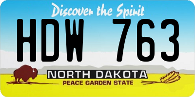 ND license plate HDW763