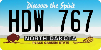 ND license plate HDW767