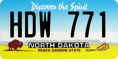 ND license plate HDW771