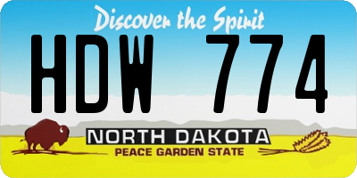 ND license plate HDW774