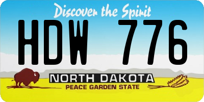 ND license plate HDW776