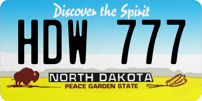 ND license plate HDW777