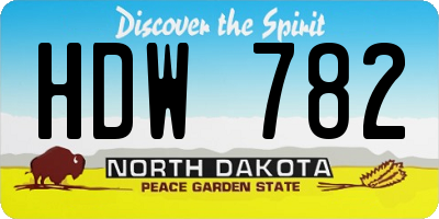 ND license plate HDW782